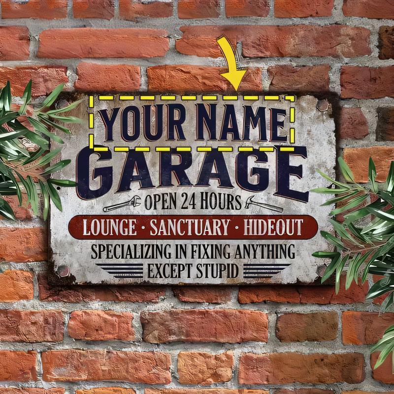 Customizable Your Name Garage  - Workshop Tools And Names ulasan dan harga