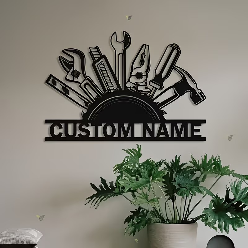 Custom Metal Tool Wall Art - P - Workshop Tools And Names ulasan dan harga
